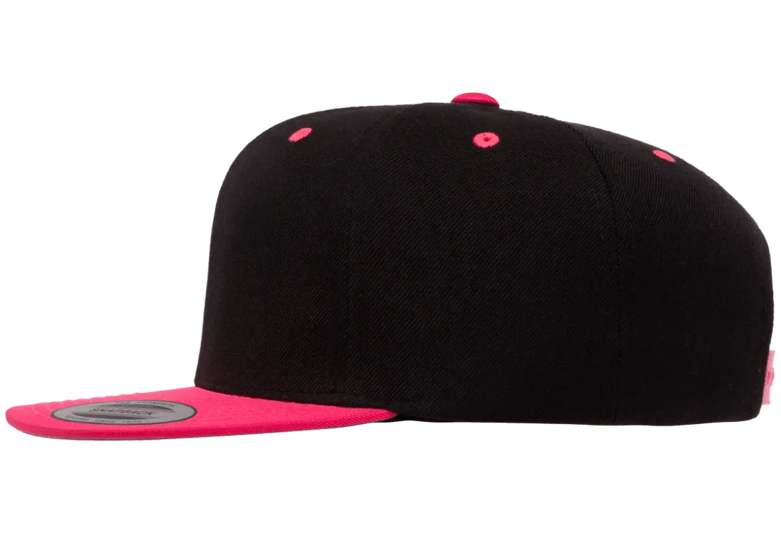 Classics Blank Snapback Cap Black/Neon Pink