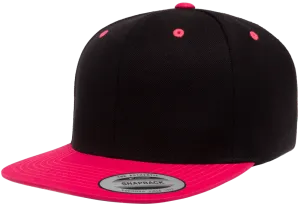 Classics Blank Snapback Cap Black/Neon Pink