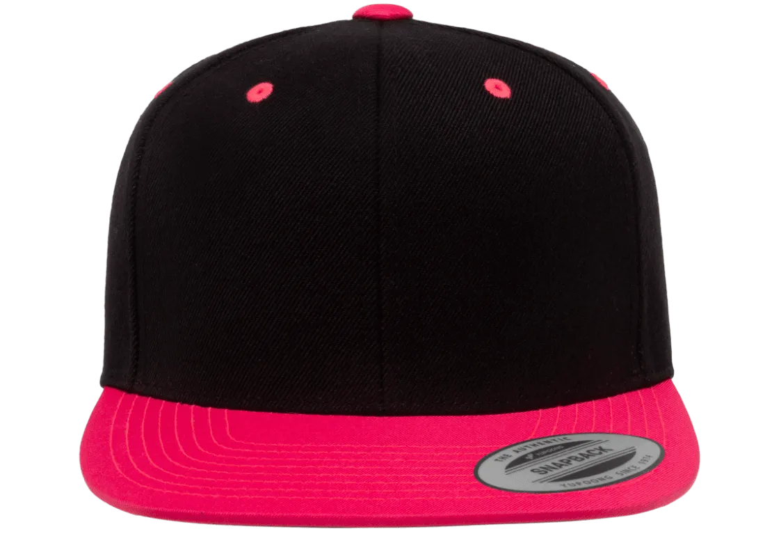 Classics Blank Snapback Cap Black/Neon Pink