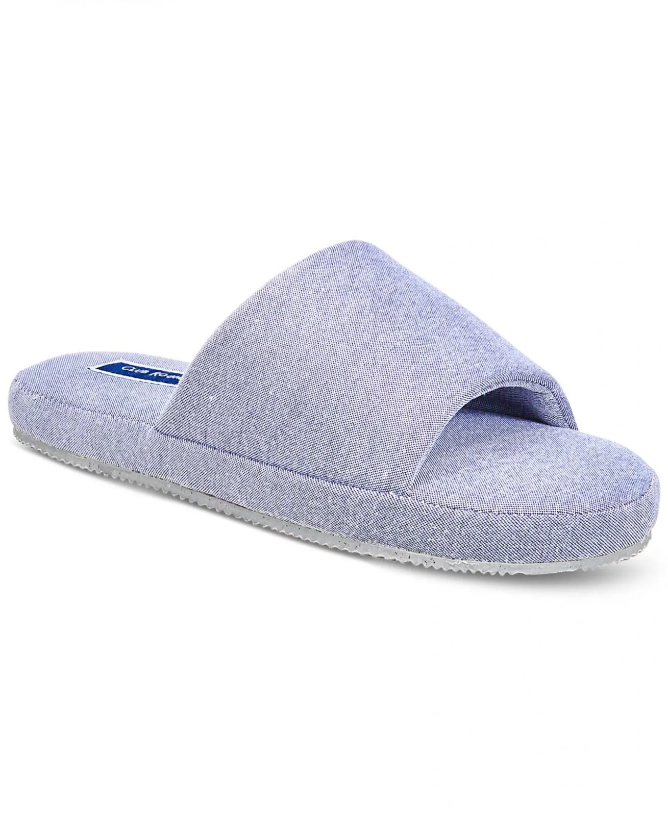 Club Room Men's Cushioned Bed Slides 100152616 Blue Pinstripe L