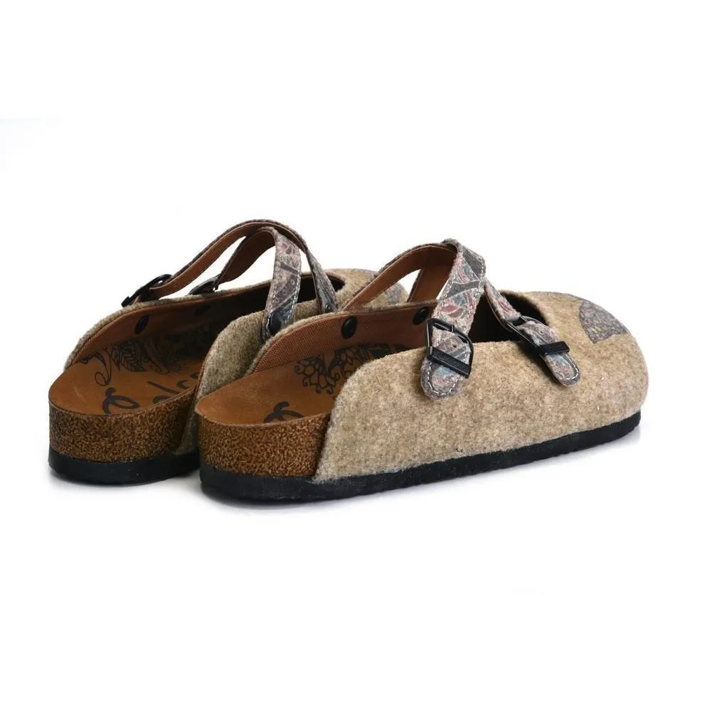 Colored Mixed Patterned Brown and Butterfly Clogs - CAL1203
