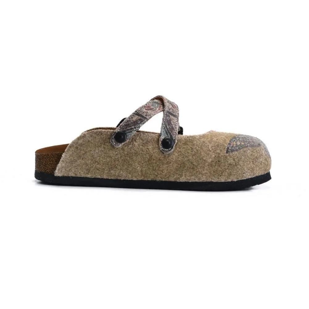 Colored Mixed Patterned Brown and Butterfly Clogs - CAL1203