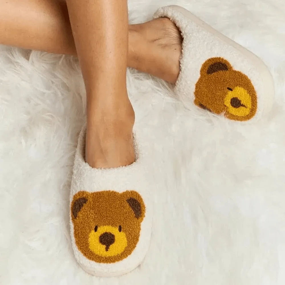 Cozy Women's Warm Anti-Skid Bear Pattern Slippers