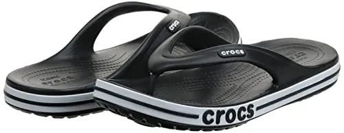 crocs Unisex Adult Bayaband Flip Black/White Slipper-7 Men/ 8 UK Women (M8W10) (205393-066)