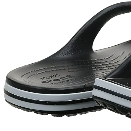 crocs Unisex Adult Bayaband Flip Black/White Slipper-7 Men/ 8 UK Women (M8W10) (205393-066)