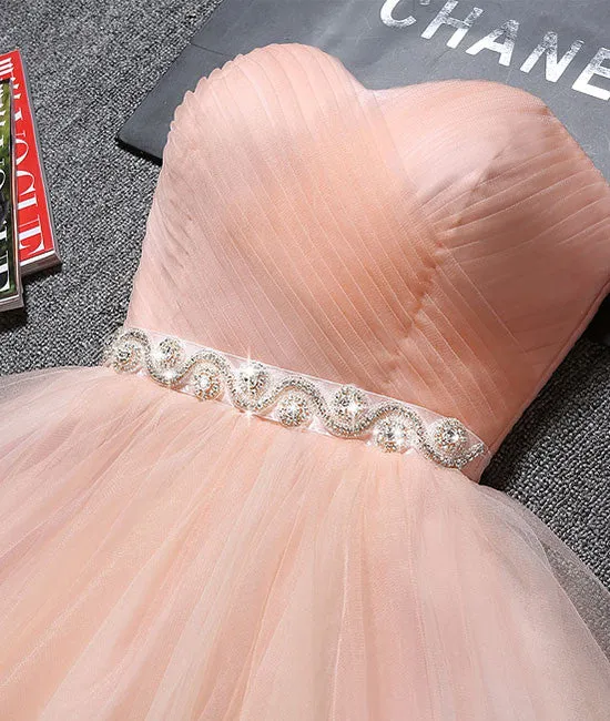 Cute pink short prom dress, pink homecoming dress