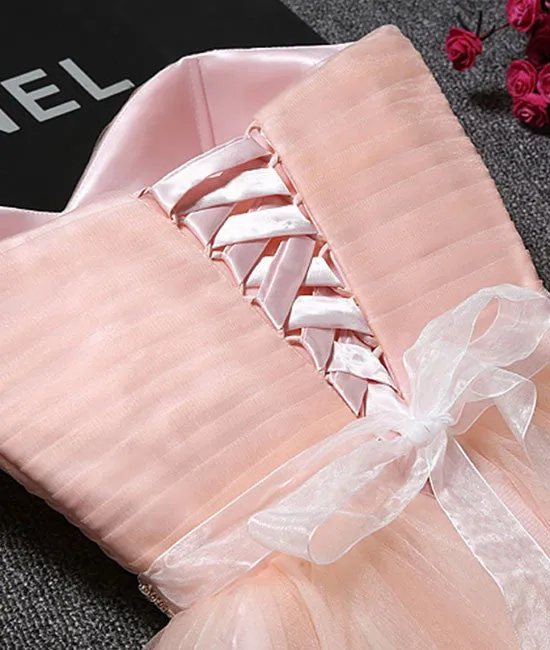 Cute pink short prom dress, pink homecoming dress