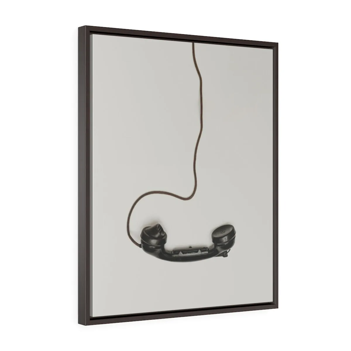 DANGLING ROTARY PHONE HANDSET <br>vertical framed premium gallery wrap canvas