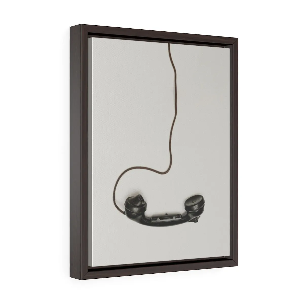 DANGLING ROTARY PHONE HANDSET <br>vertical framed premium gallery wrap canvas