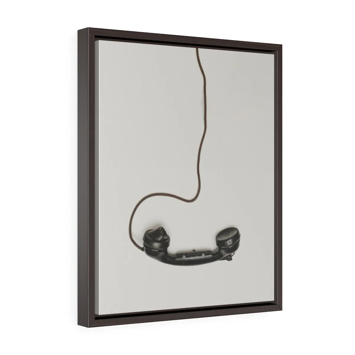 DANGLING ROTARY PHONE HANDSET <br>vertical framed premium gallery wrap canvas
