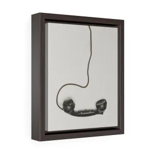 DANGLING ROTARY PHONE HANDSET <br>vertical framed premium gallery wrap canvas
