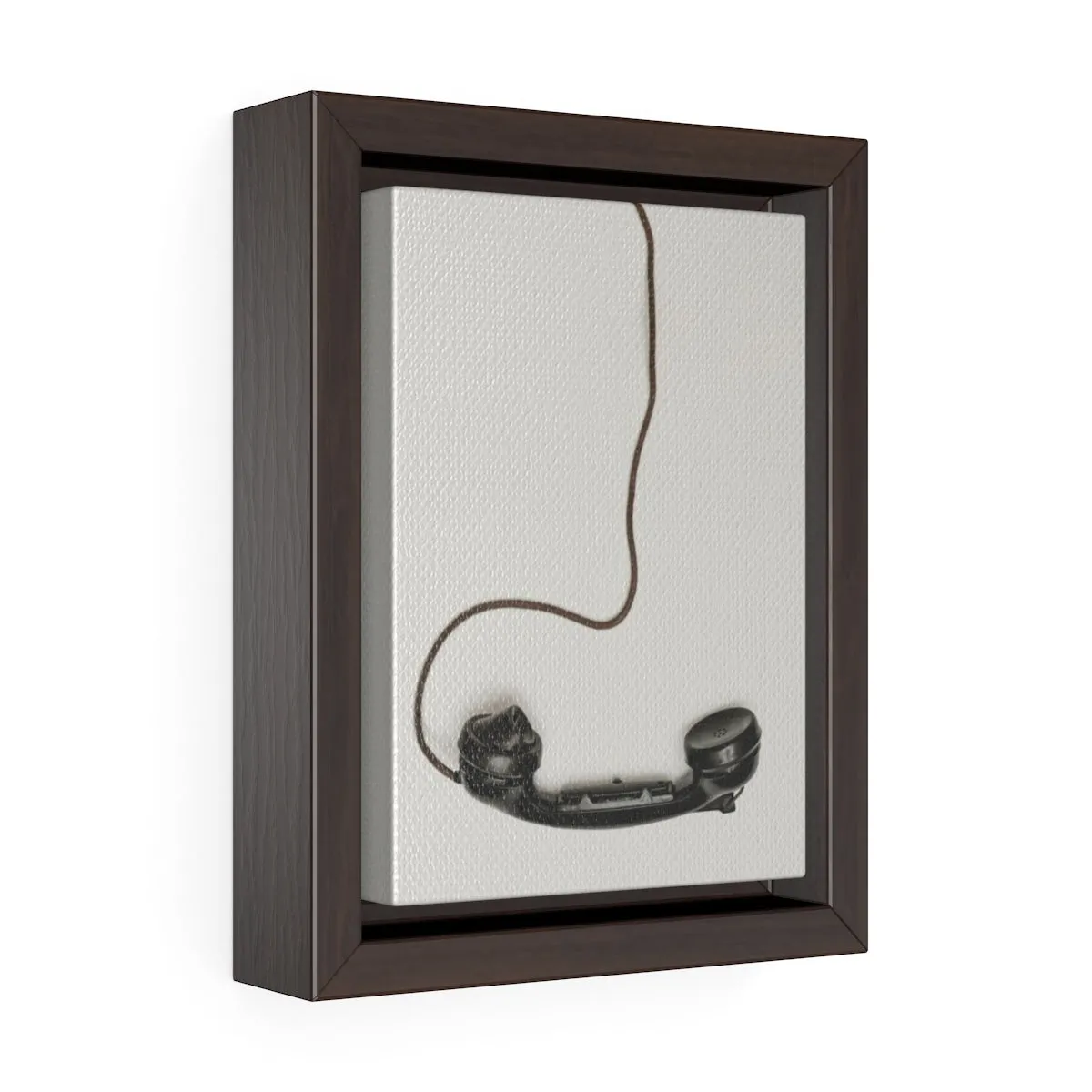 DANGLING ROTARY PHONE HANDSET <br>vertical framed premium gallery wrap canvas
