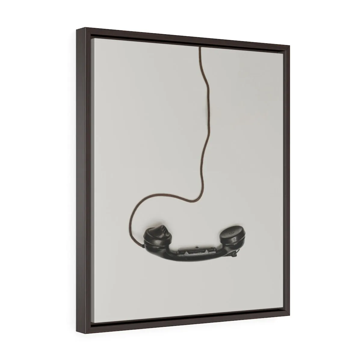 DANGLING ROTARY PHONE HANDSET <br>vertical framed premium gallery wrap canvas