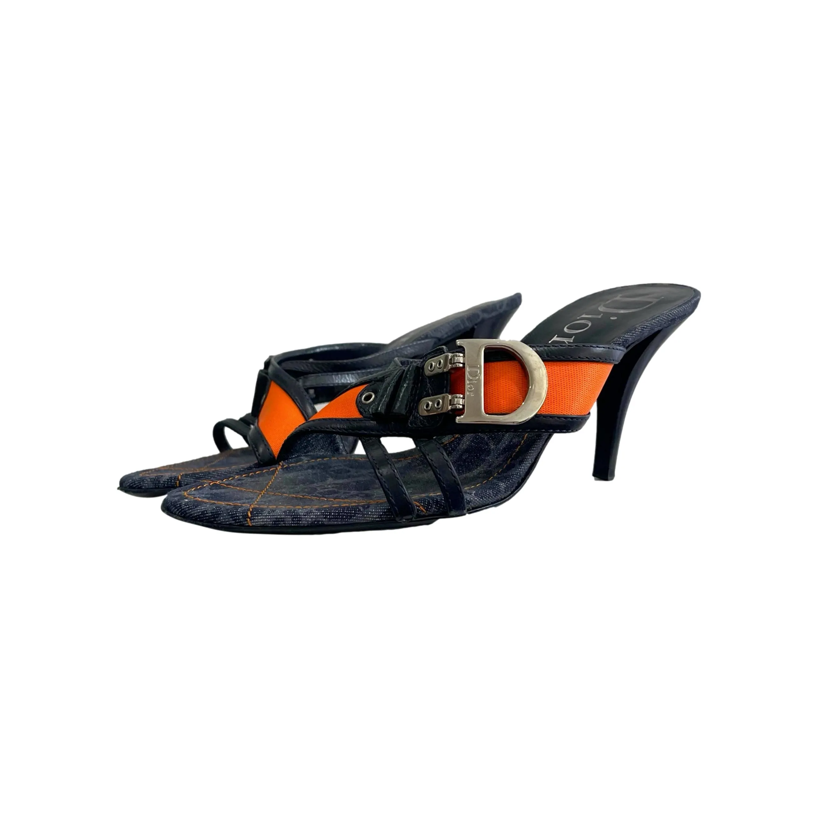 Dior Navy Logo Flight Heels