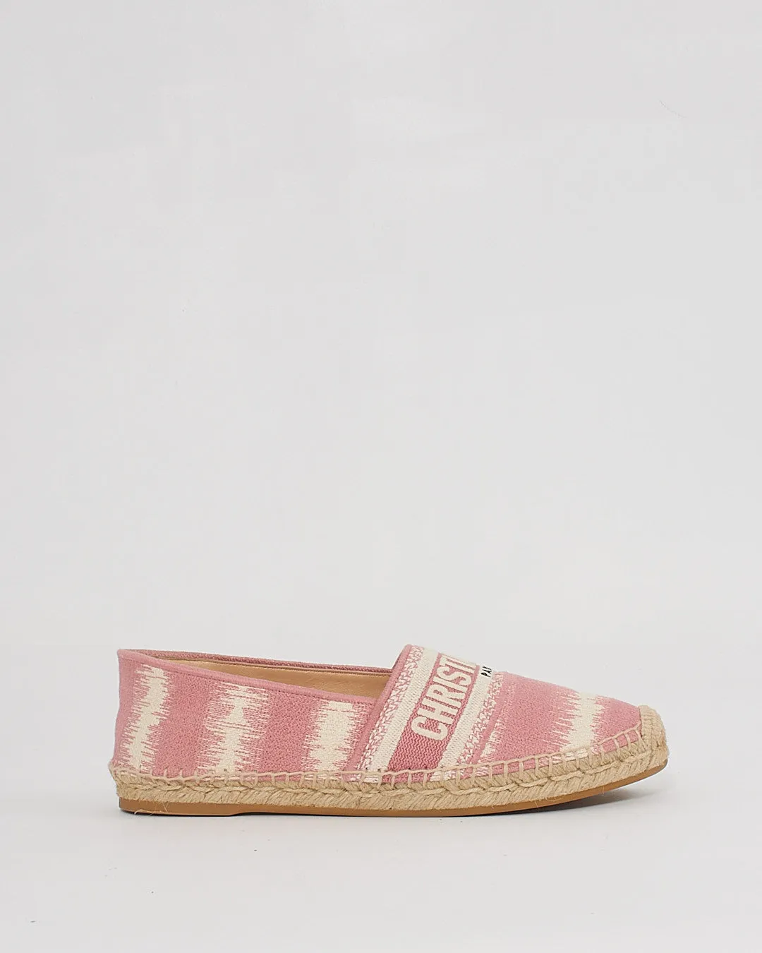 Dior Pink Canvas Logo Printed Espadrilles - 39