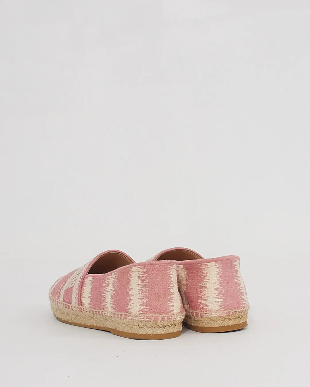 Dior Pink Canvas Logo Printed Espadrilles - 39