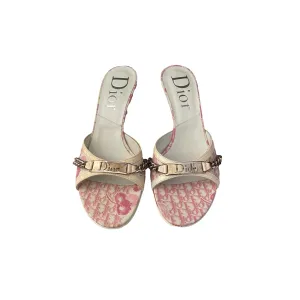 Dior Pink Monogram Blossom Kitten Heels