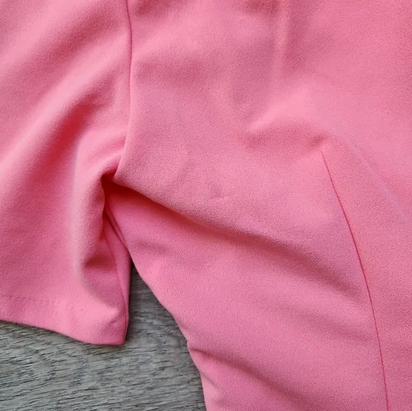 Dkny Coral Pink Dress Womens 10 Faux Wrap Side Knot V Neck Business Wedding Nwt