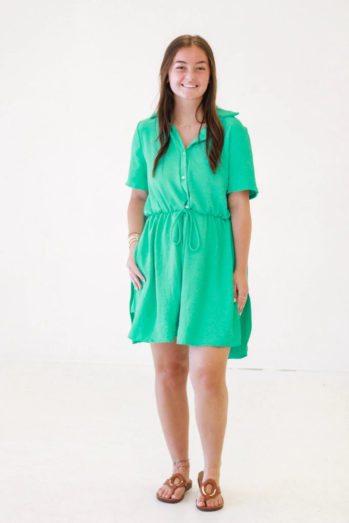 Down to Business Seaphoam Romper