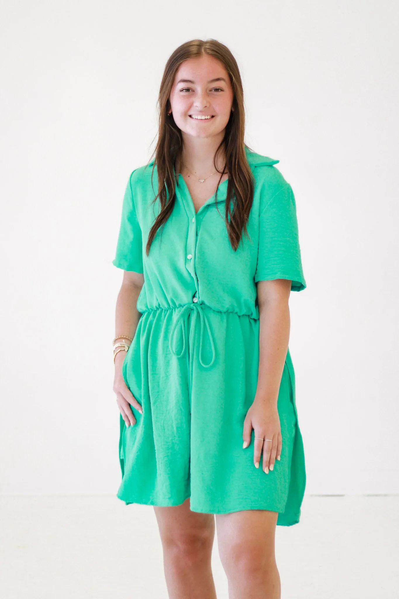 Down to Business Seaphoam Romper
