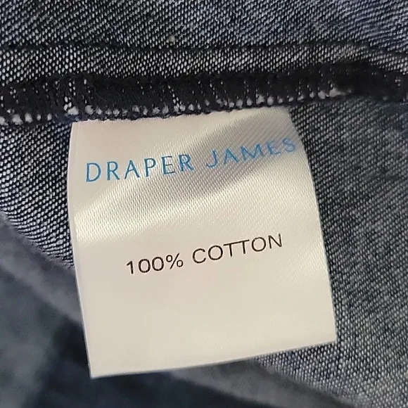 Draper James Chambray Denim Ruffle Shift Dress - Size 6