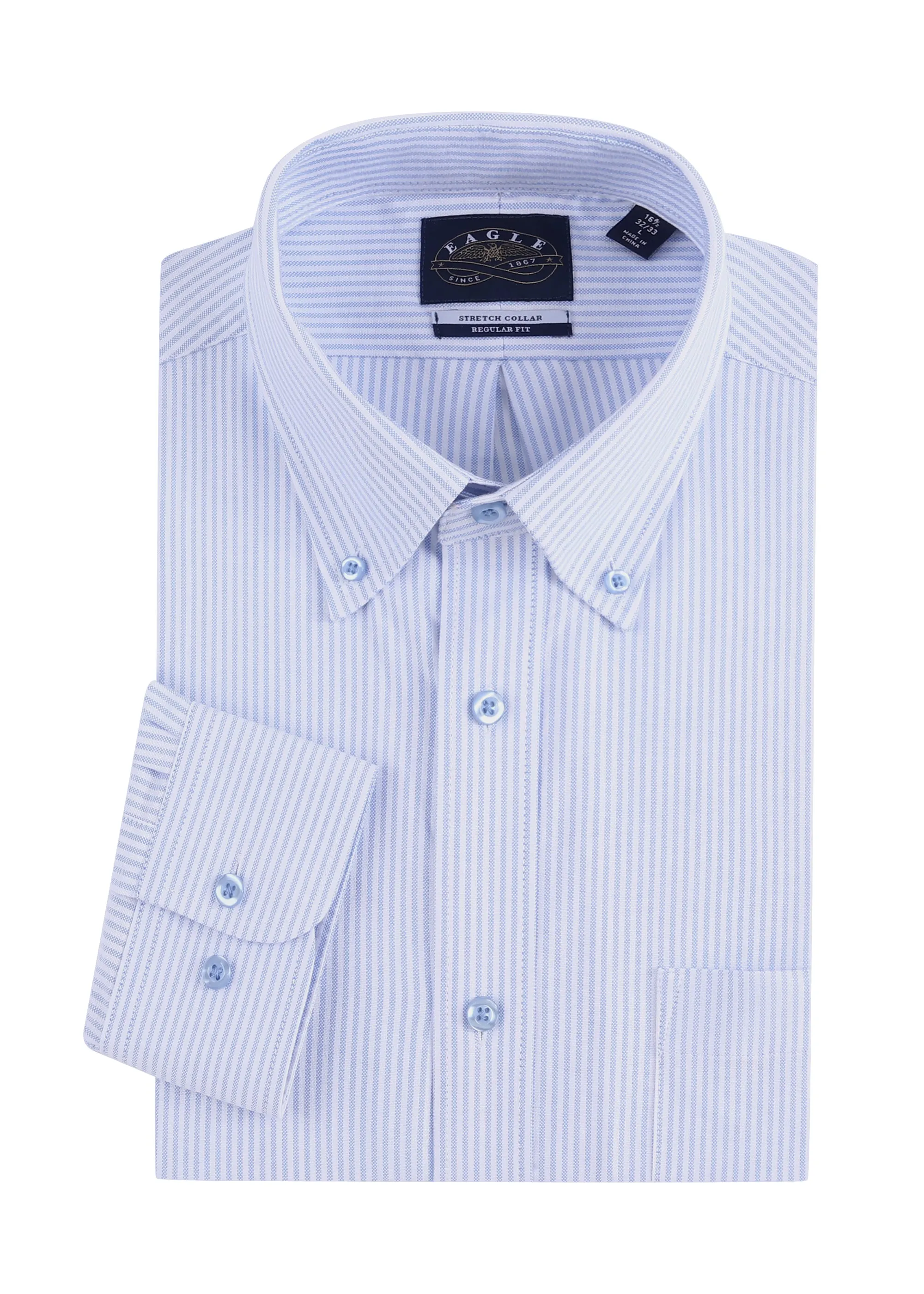 Eagle Stretch Neck Striped Oxford Shirt