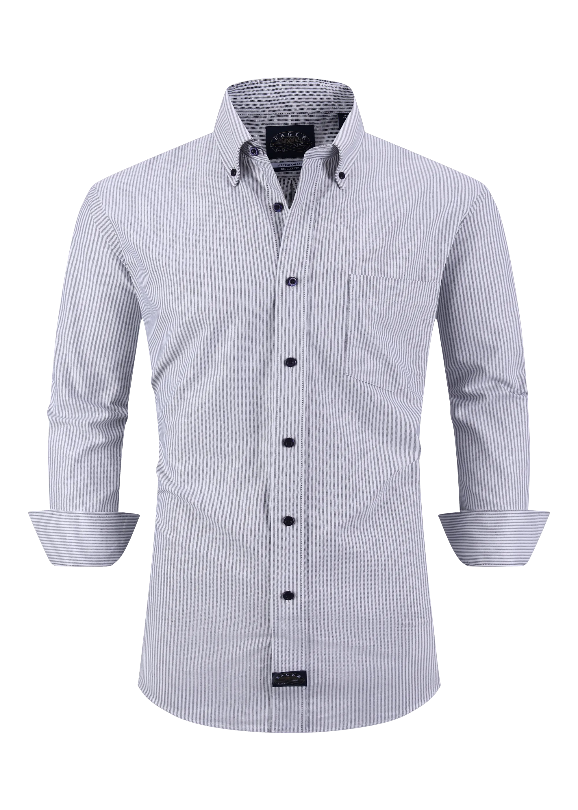 Eagle Stretch Neck Striped Oxford Shirt
