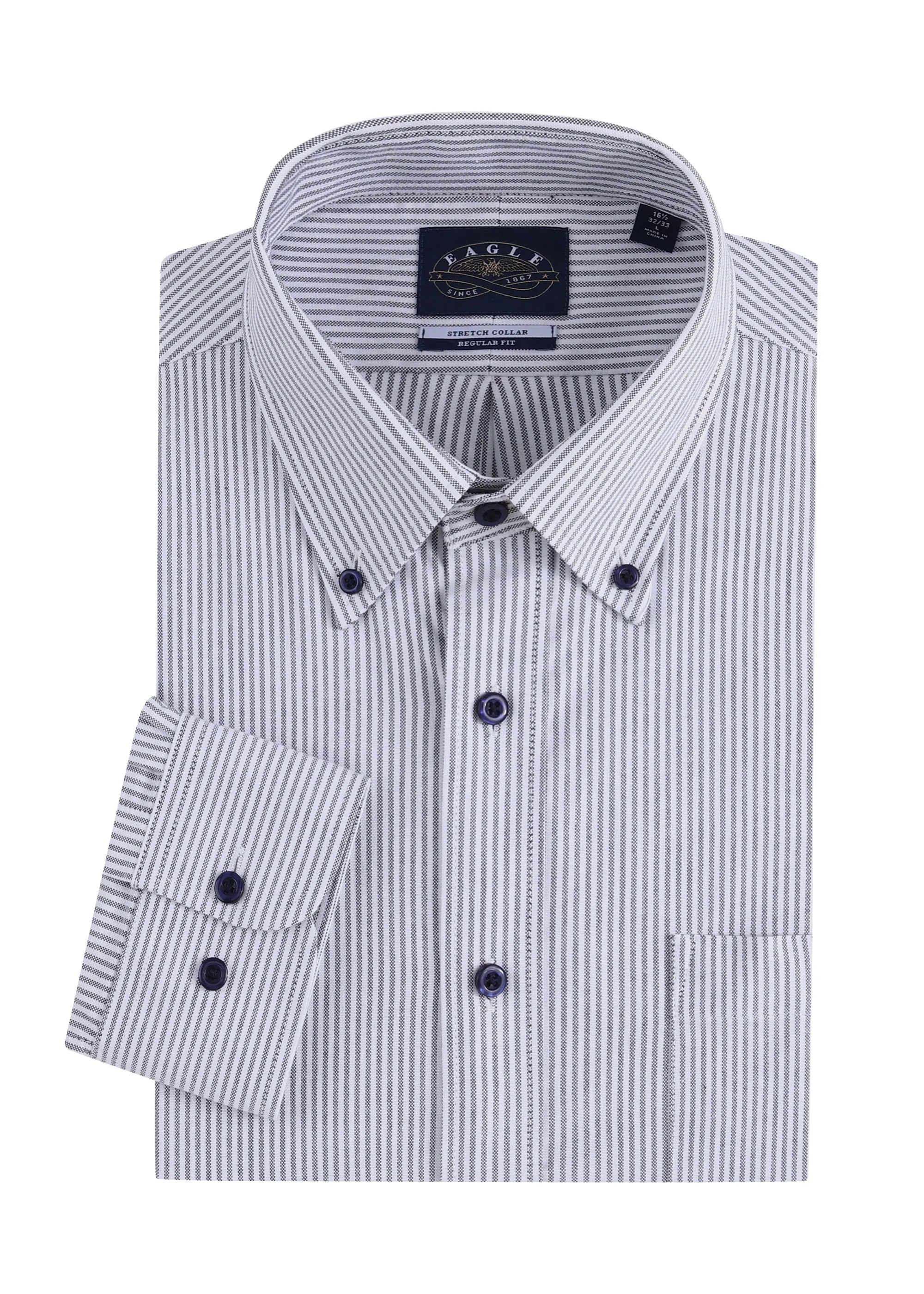 Eagle Stretch Neck Striped Oxford Shirt