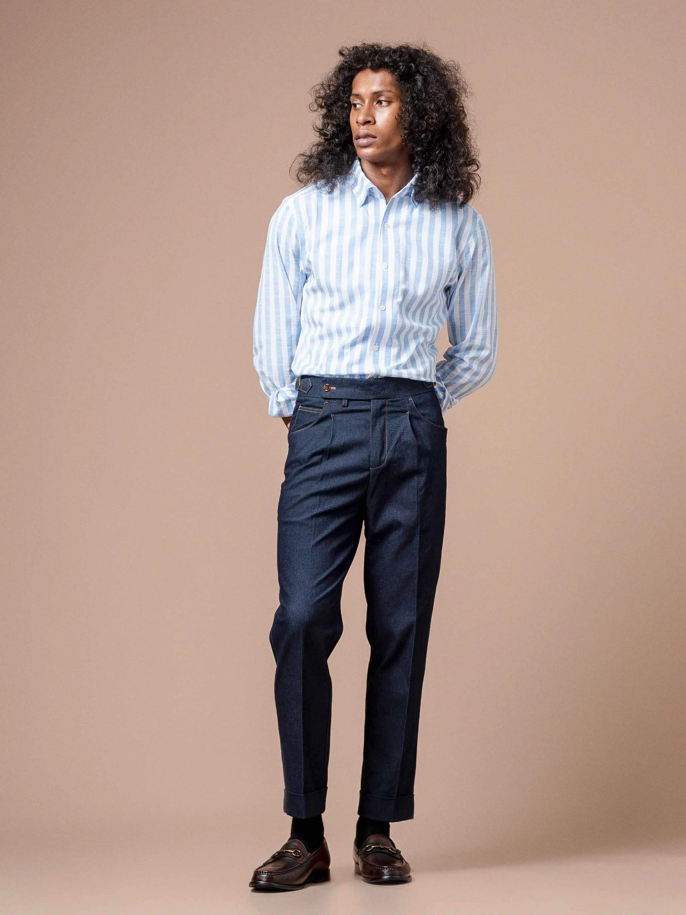 Emanuel Striped Shirt - Blue One-piece Collar