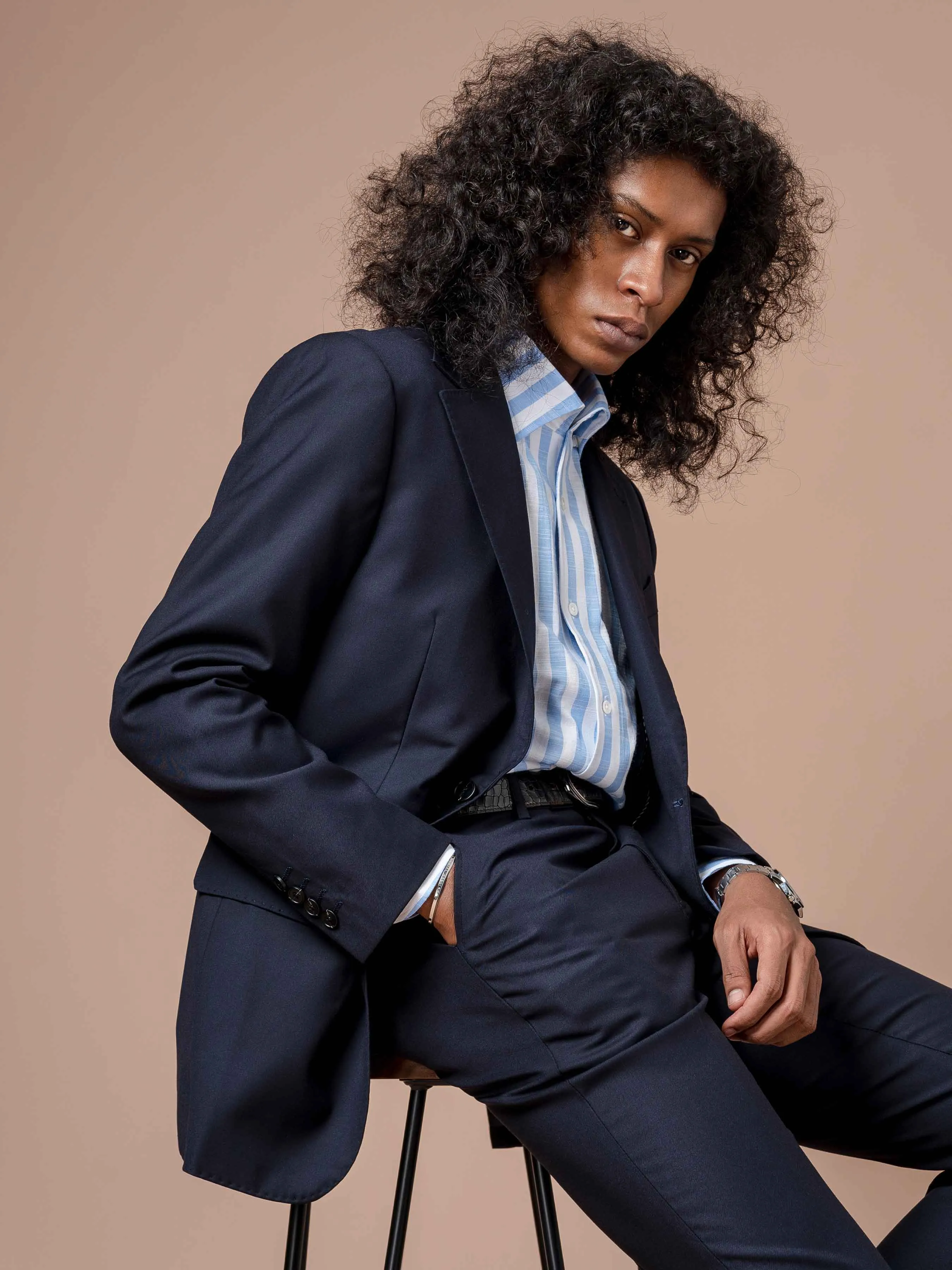 Emanuel Striped Shirt - Blue One-piece Collar