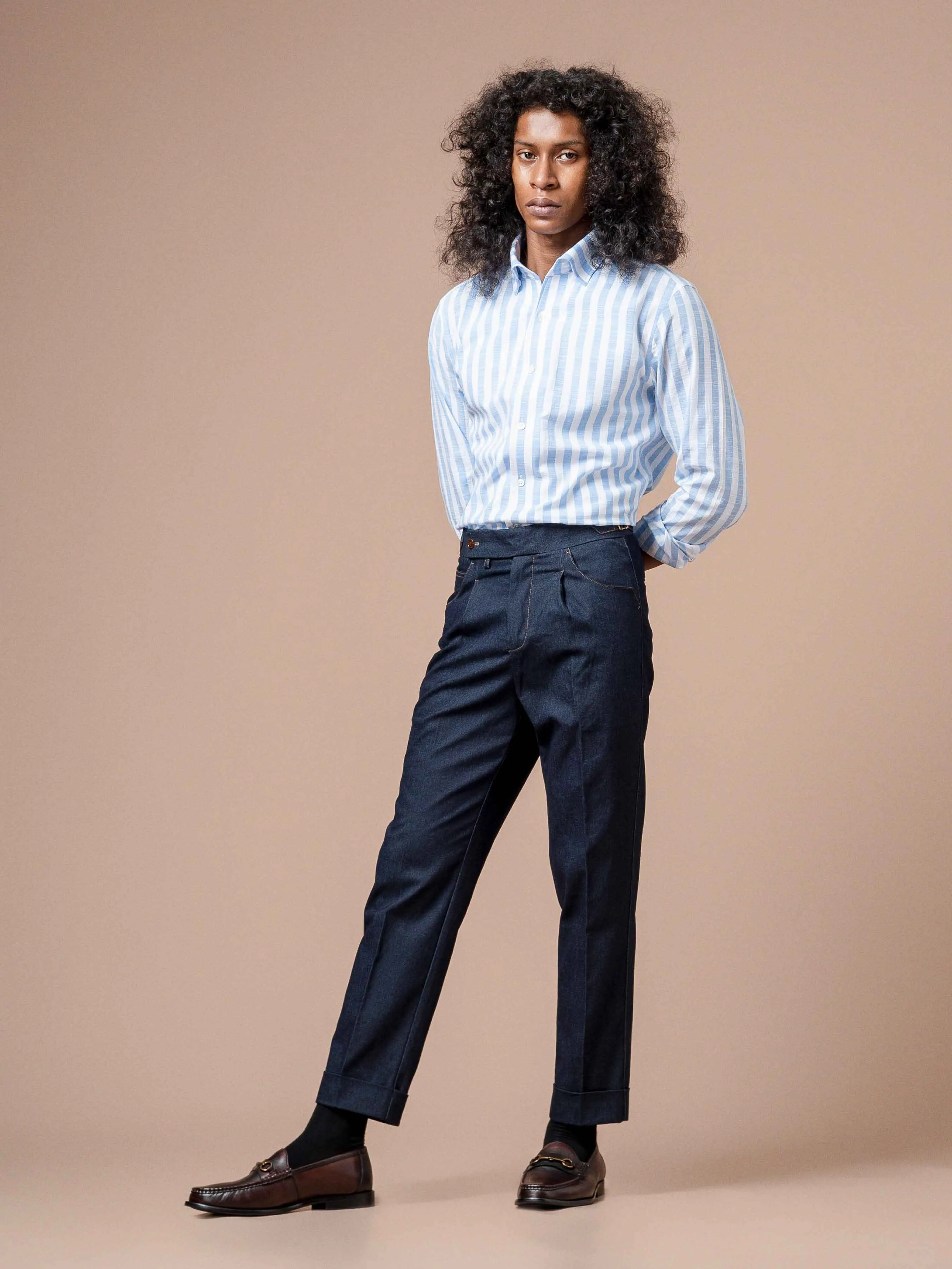 Emanuel Striped Shirt - Blue One-piece Collar