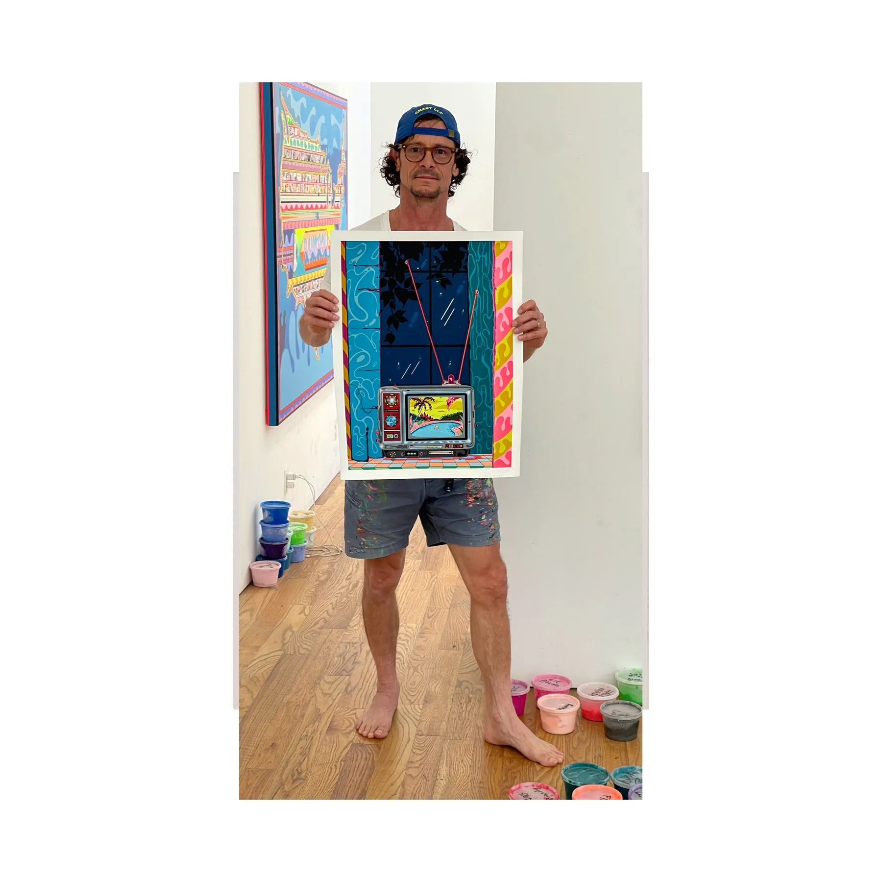 Erik Parker, Future Forecast, 2022; Hand-Embellished, Signed, and Numbered Limited Edition Print