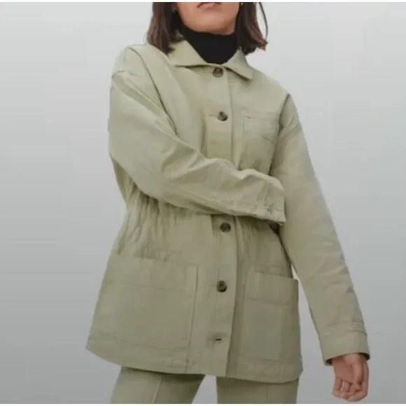 Everlane Button-down Cinch-able Utility Cargo Shirt Barn Chore Jacket Small 4/6