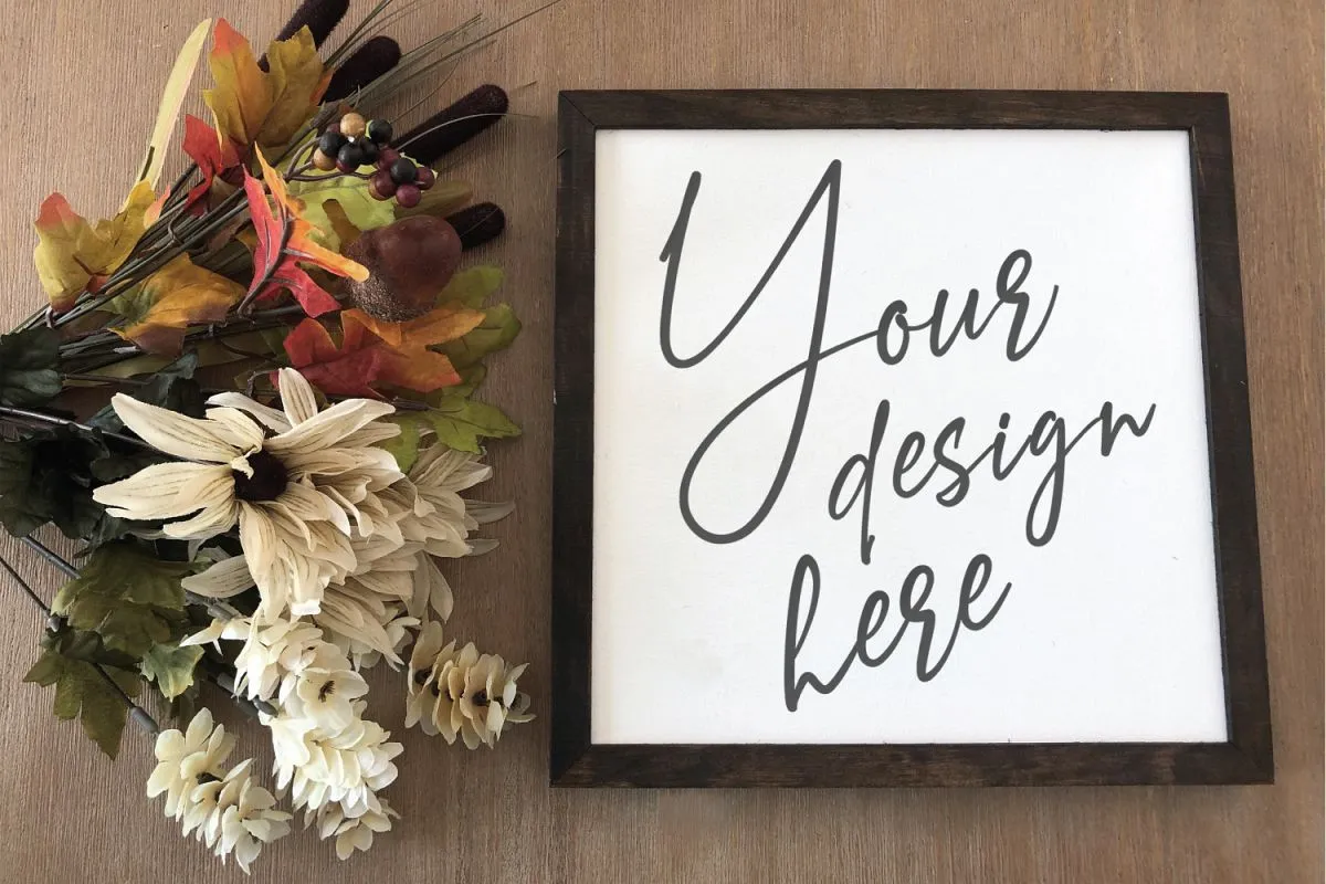 Fall Wood Sign Reverse Canvas Mockup