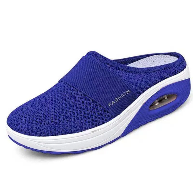 Fanyil Women Daily Fly Knit Fabric Summer Air Cushion Mule Slippers