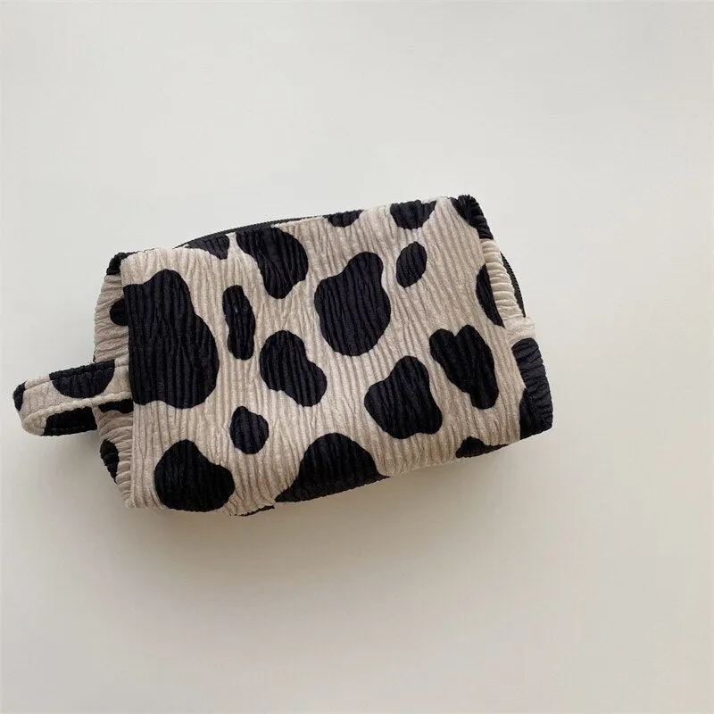 Fashion Velvet Plaid Travel Cosmetic Purse Storage Bag Toiletry Pouch Bag Pencil Cases