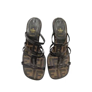 Fendi Brown Logo Heels