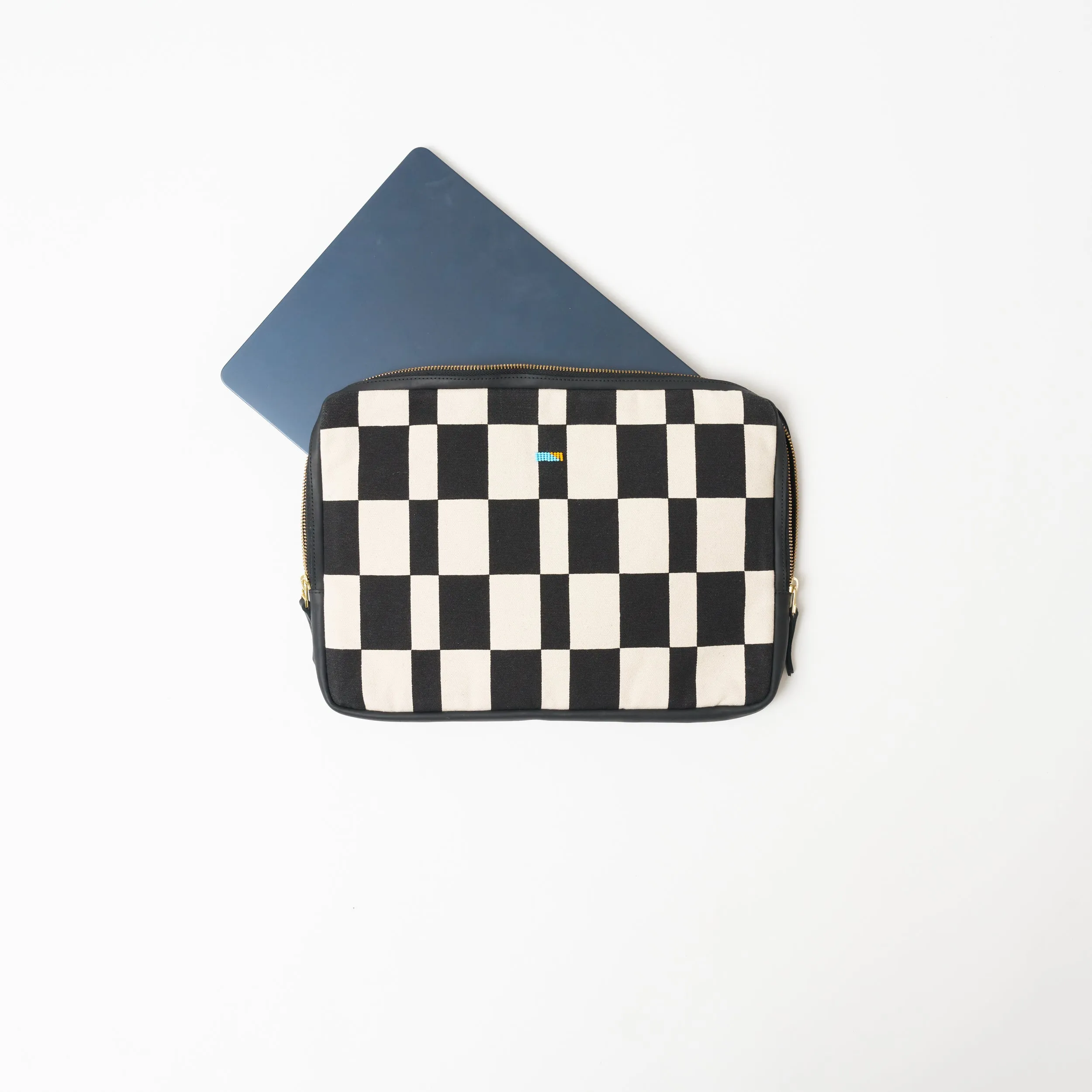 FINAL SALE: Laptop Sleeve - Medium - Black Checker