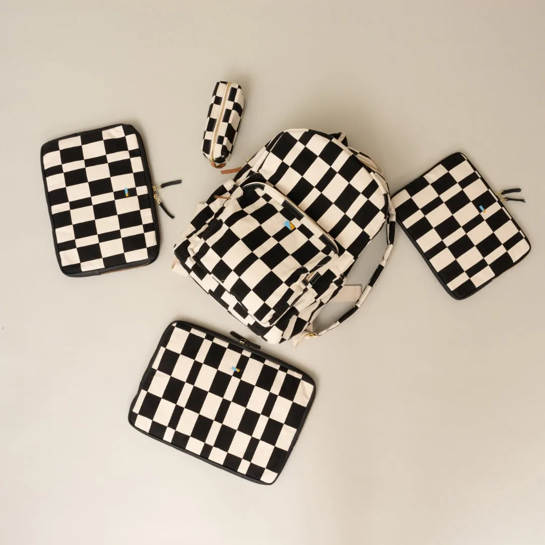 FINAL SALE: Laptop Sleeve - Medium - Black Checker