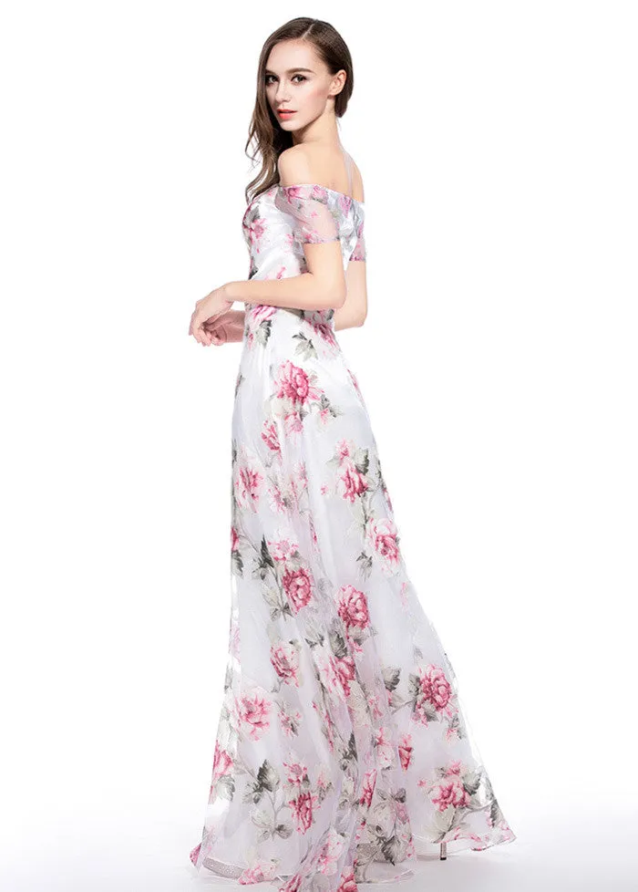 Floral A-line Prom Dress