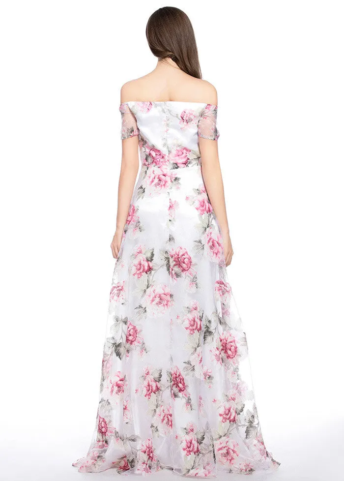 Floral A-line Prom Dress