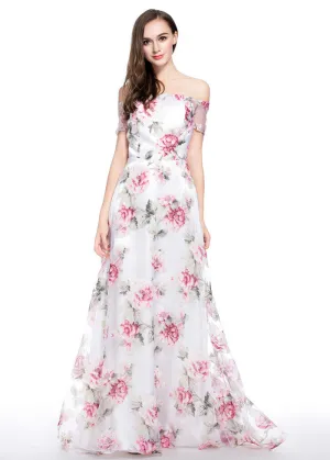 Floral A-line Prom Dress