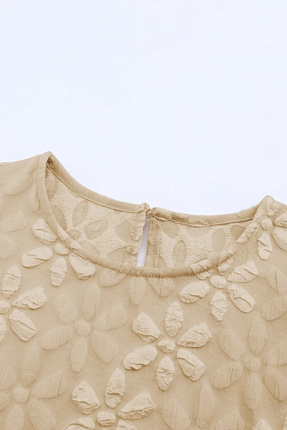 Floral Jacquard Sleeveless Mini Dress with Waist Tie