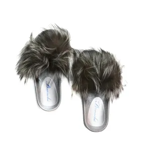 Fox Slippers - Natural Silver