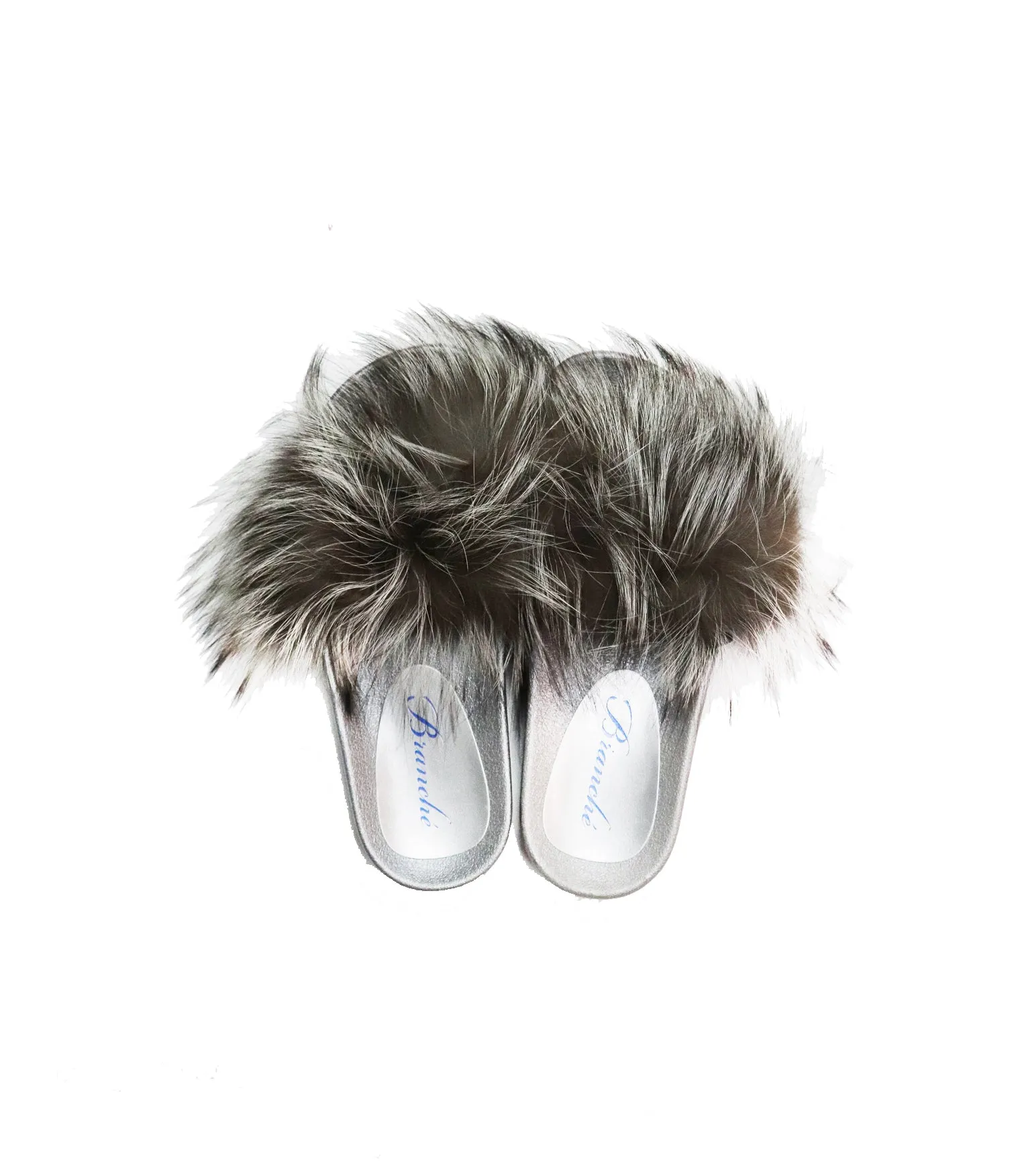 Fox Slippers - Natural Silver