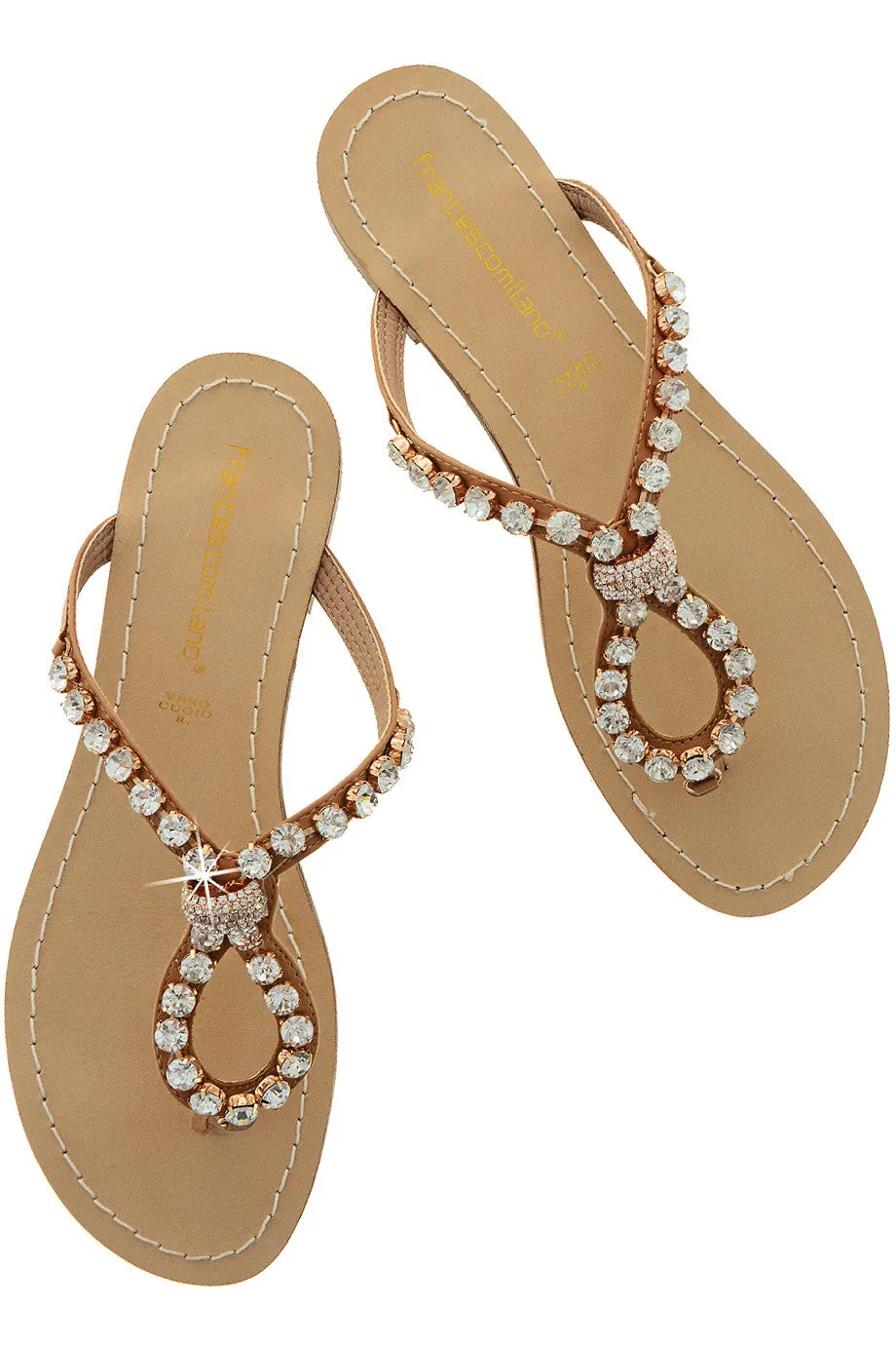 FRANCESCO MILANO ZANIA Crystal Embellished Sandals