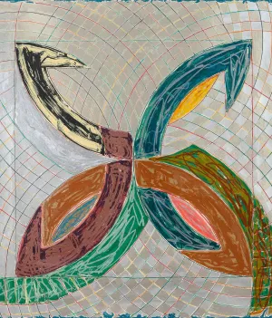 FRANK STELLA "POLAR CO-ORDINATES V" LITHOGRAPH, 1980