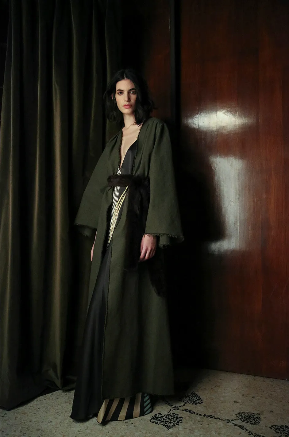 F/W 2016 Attico Collection Olive Khaki Canvas Coat