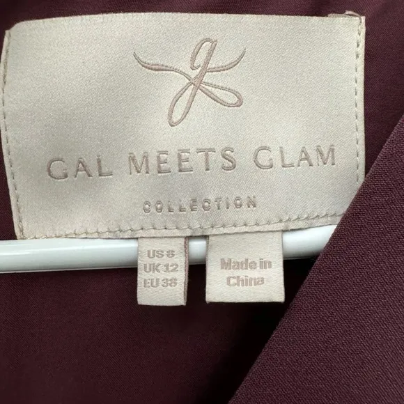 Gal Meets‎ Glam Womens Serena Dress Size 8 Plum Fit &amp; Flare Cap Sleeve Pockets