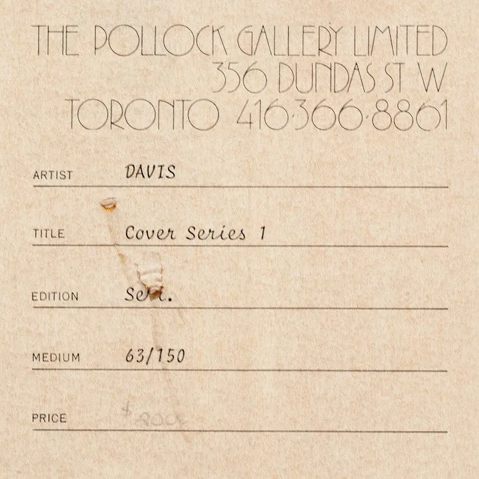 GENE DAVIS "SERIES 1" SCREENPRINT ON CANVAS, 1969